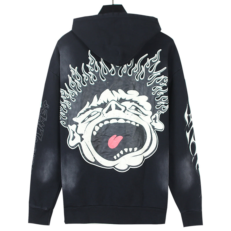 Records Tie Dye Hoodie Black