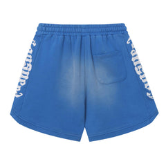 Embroidered Washed Distressed Short blue/Light Blue/Rainbow Blue