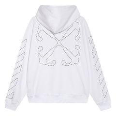 Sickle sketch technique embroidery arrow Hoodies
