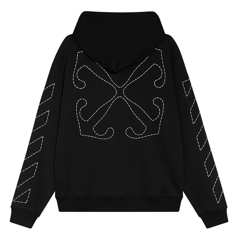 Sickle sketch technique embroidery arrow Hoodies