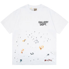 Paint-splattered Logo-print Cotton-jersey T-shirt