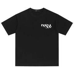 PURPLE Paint-streaked logo T-Shirt