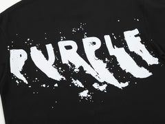 PURPLE Paint-streaked logo T-Shirt