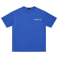 PURPLE Clean Jersey Logo T-Shirt Blue