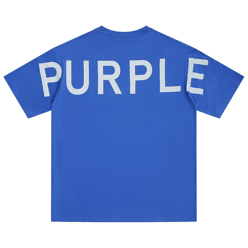 PURPLE Clean Jersey Logo T-Shirt Blue