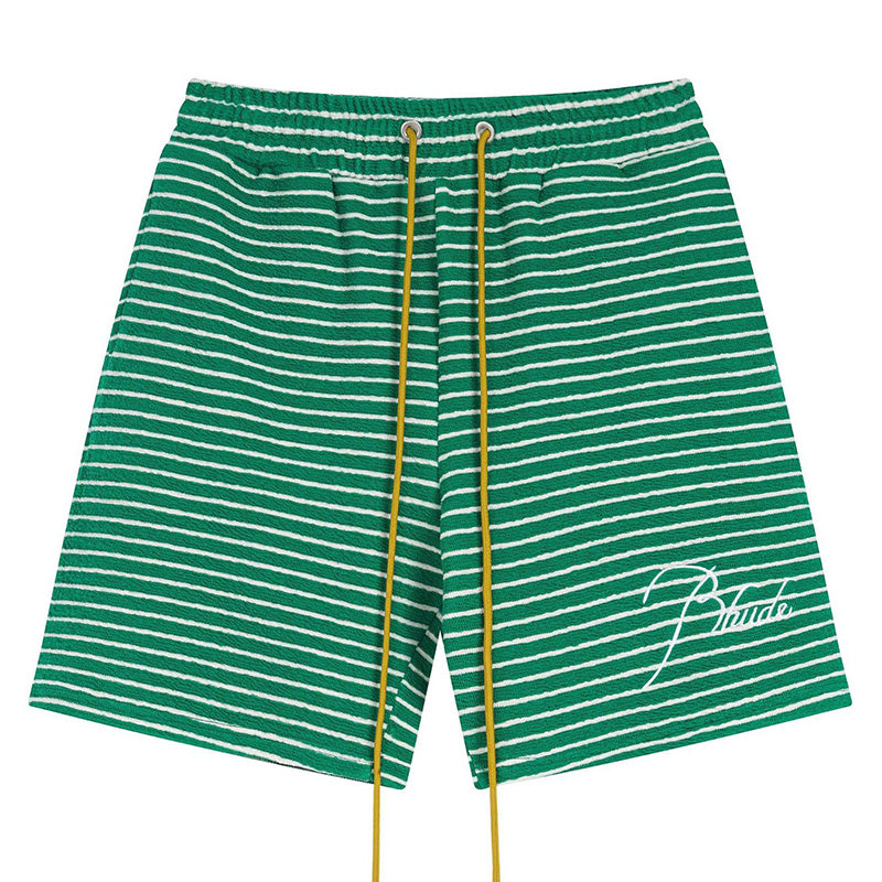Striped Letter Embroidered Casual Shorts