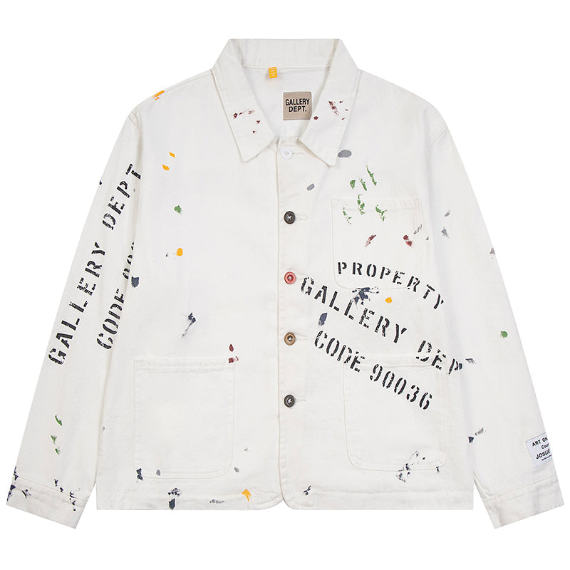 EP Paint-Splattered Logo-Print Cotton-Ripstop Jacket