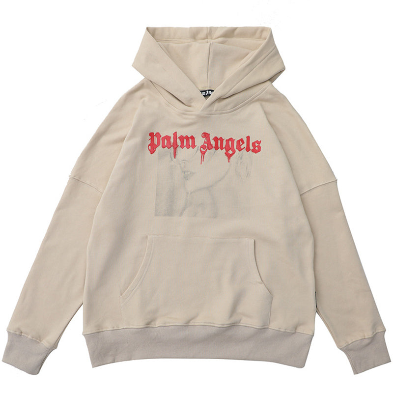 portrait-print Cotton Hoodie