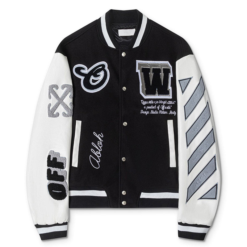 Leather wool Varsity Jacket