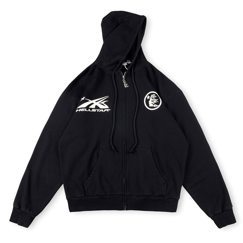 HS Logo Zip Up Hoodie Black