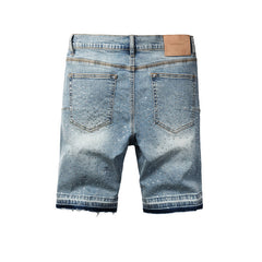 Crystal Diamond Denim Shorts #5098