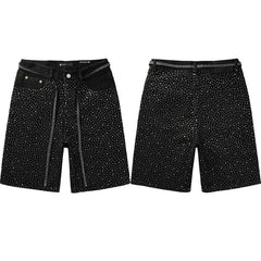 Crystal Diamond Denim Shorts #5095