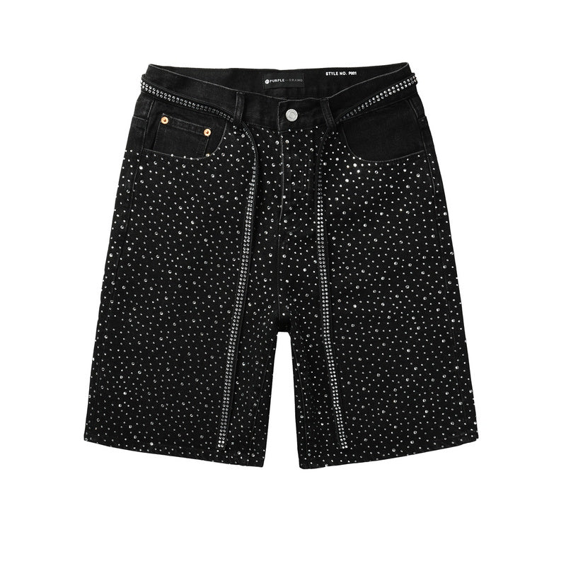 Crystal Diamond Denim Shorts #5095