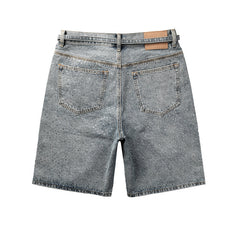 Crystal Diamond Denim Shorts #5096