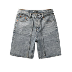 Crystal Diamond Denim Shorts #5096