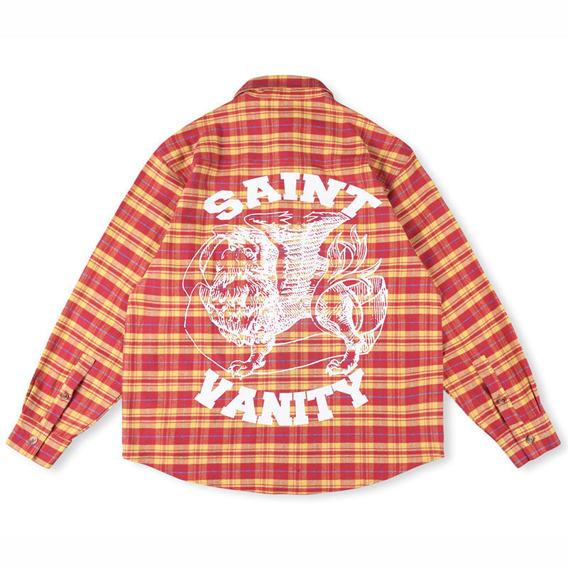 Old English Plaid Flannel Shirt