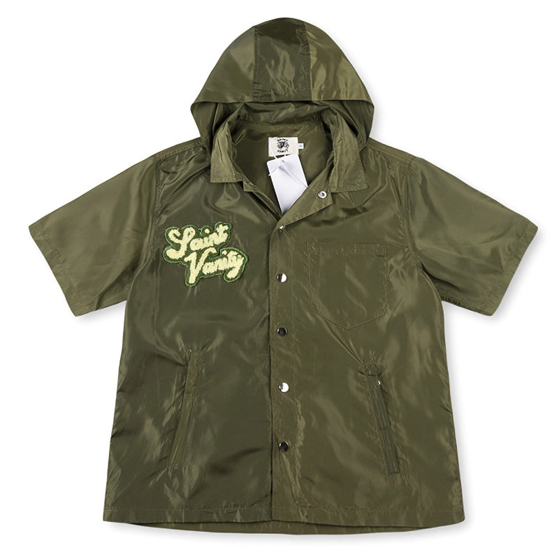 Embroidered Sporty Zipper Short-sleeved Jacket