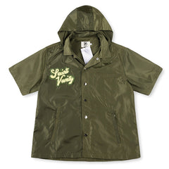 Embroidered Sporty Zipper Short-sleeved Jacket