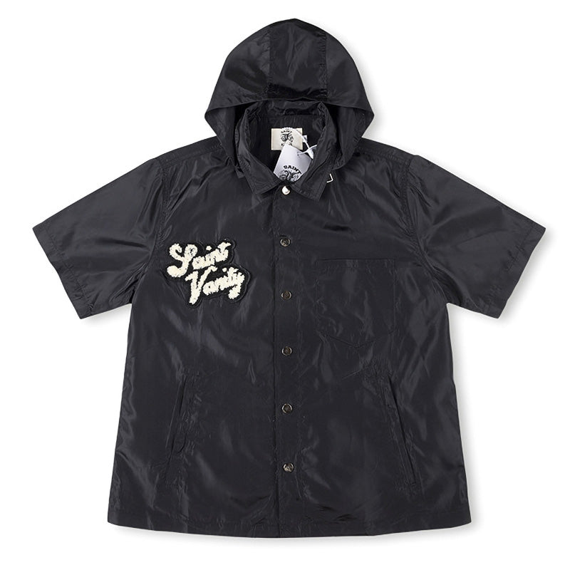 Embroidered Sporty Zipper Short-sleeved Jacket