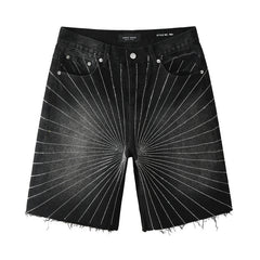 Crystal Diamond Denim Shorts #5104