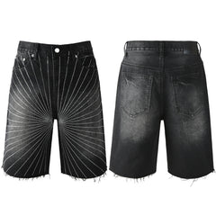 Crystal Diamond Denim Shorts #5104