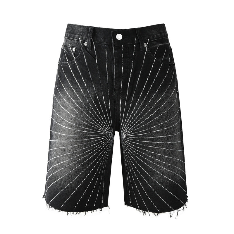 Crystal Diamond Denim Shorts #5104