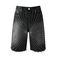Crystal Diamond Denim Shorts #5104