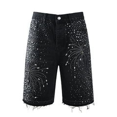 Crystal Diamond Denim Shorts #5103
