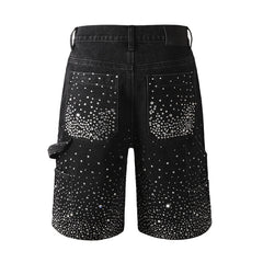 Crystal Diamond Denim Shorts #5099