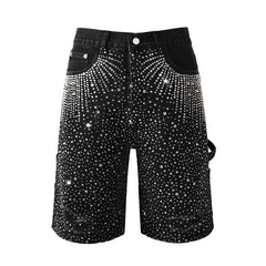 Crystal Diamond Denim Shorts #5099