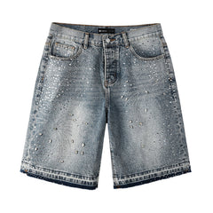 Crystal Diamond Denim Shorts #5102