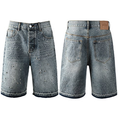 Crystal Diamond Denim Shorts #5102