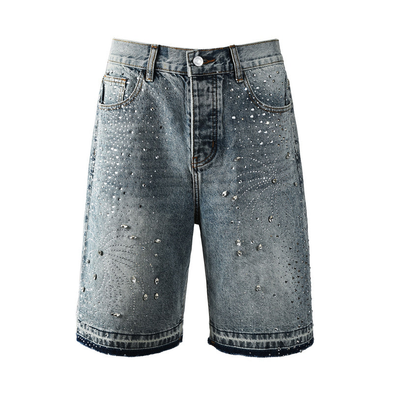 Crystal Diamond Denim Shorts #5102