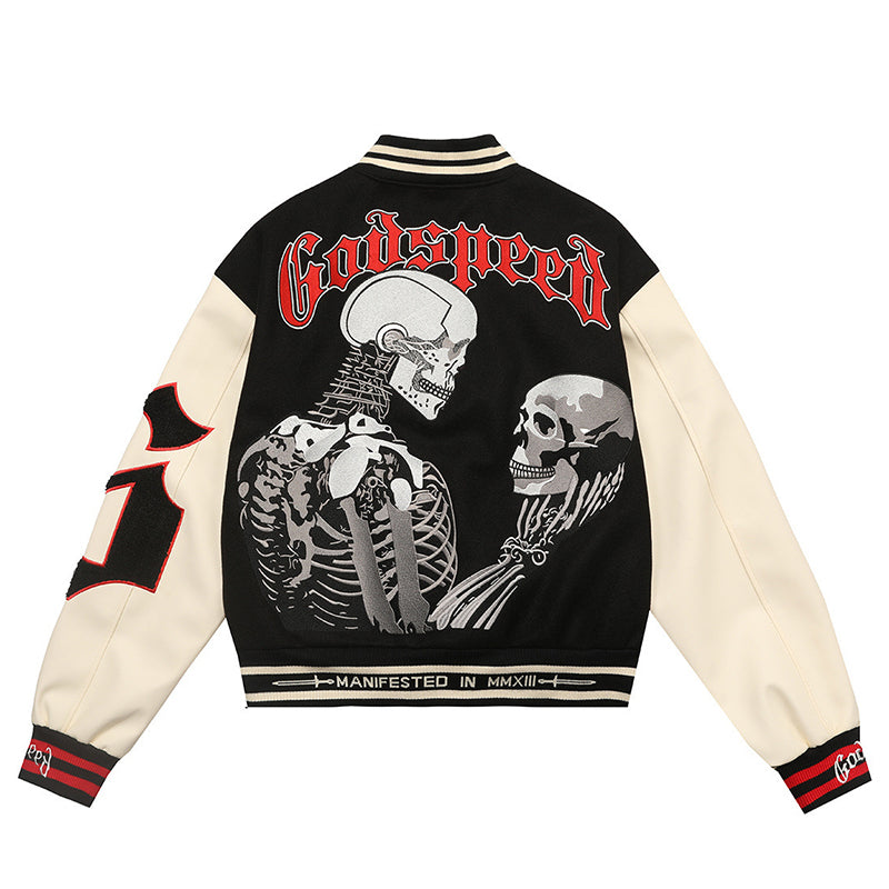 Godspeed Mankind Vs Ai Varsity Jacket Black/red