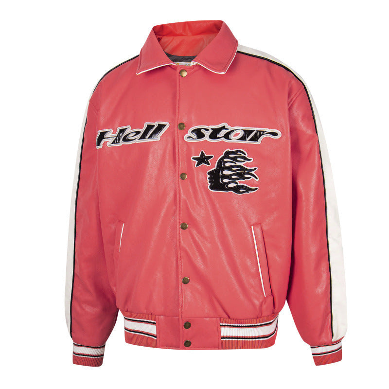 All Star Leather Jacket Red