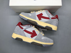 Out Of Office OOO Low Tops Light Grey Red
