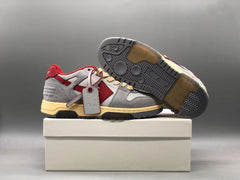 Out Of Office OOO Low Tops Light Grey Red