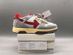 Out Of Office OOO Low Tops Light Grey Red