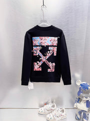 Off White Cherry Blossom Print Long-Sleeve T-Shirt
