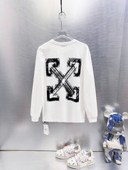 Off White Arrow Back Print Long-Sleeve T-Shirt