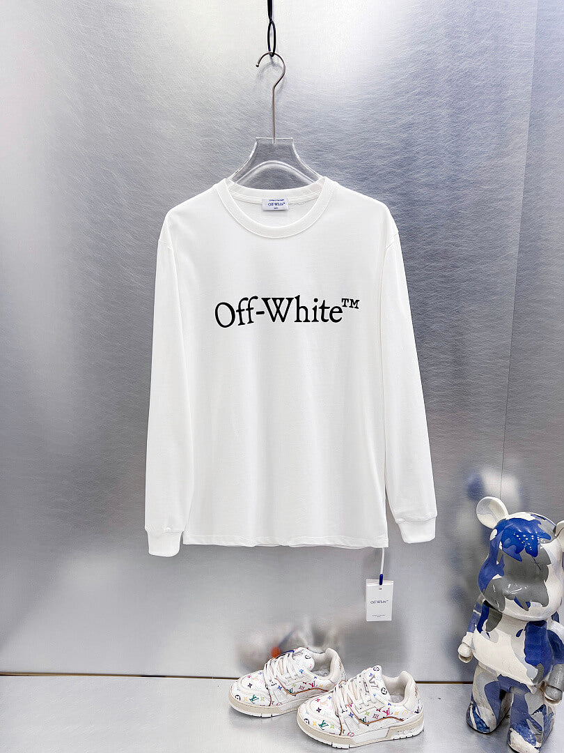 Off White Logo Print  Long-Sleeve T-Shirt