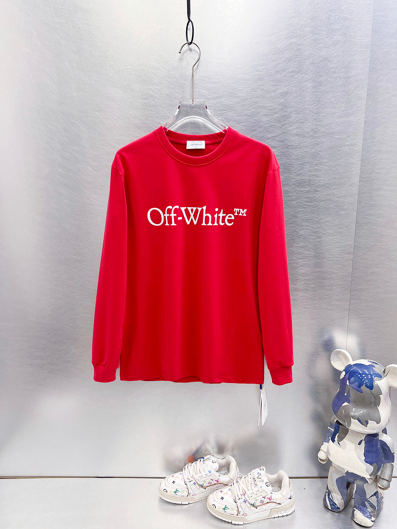 Off White Logo Print  Long-Sleeve T-Shirt