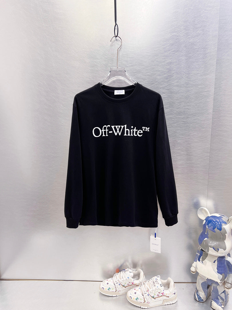 Off White Logo Print  Long-Sleeve T-Shirt