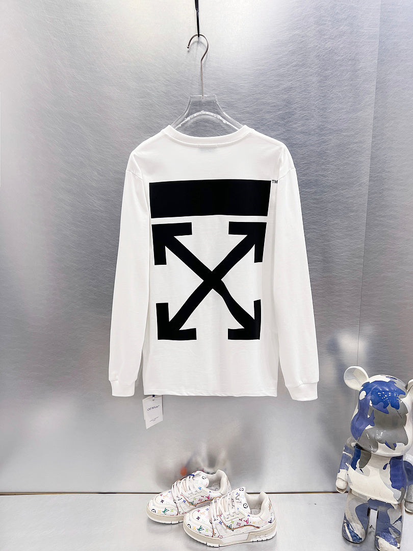 Off White Logo Print Long-Sleeve T-Shirt
