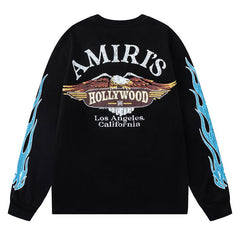 AMIRI Amiri Eagle Flames Long Sleeve Tee