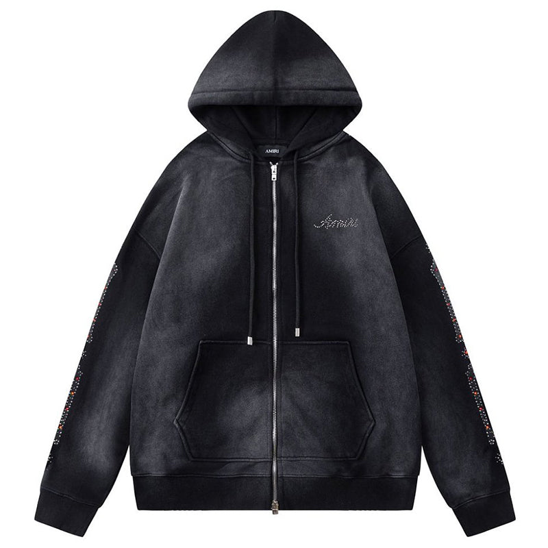 AMIRI Bones Studded Zip Hoodie
