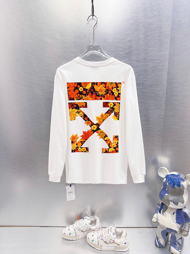 Off White Logo Print Long-Sleeve T-Shirt