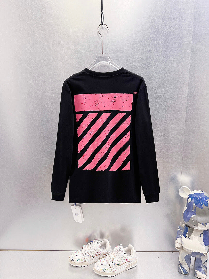 Off White Logo Print Long-Sleeve T-Shirt