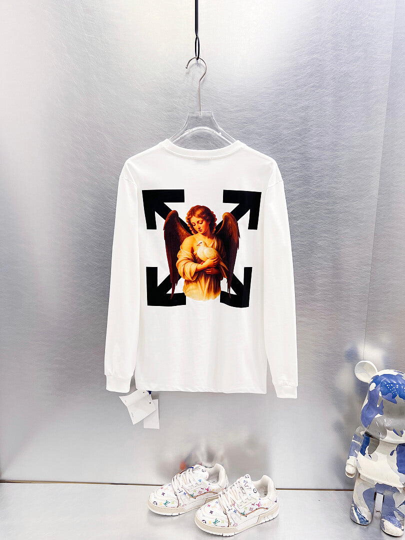 Off White Logo Print Long-Sleeve T-Shirt