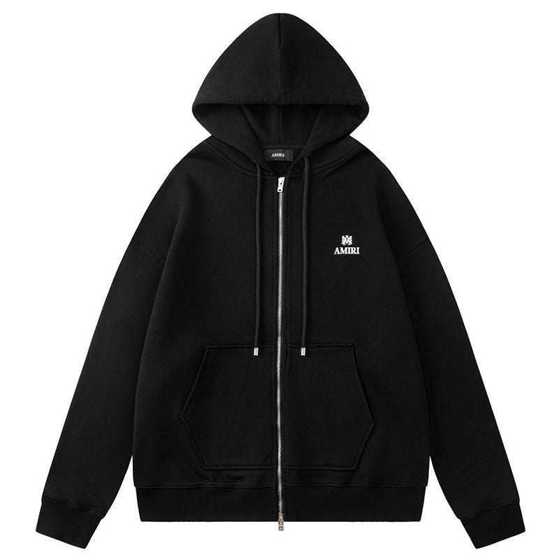 AMIRI logo detail zip up hoodie